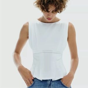 Zara Pleated Zip T shirt